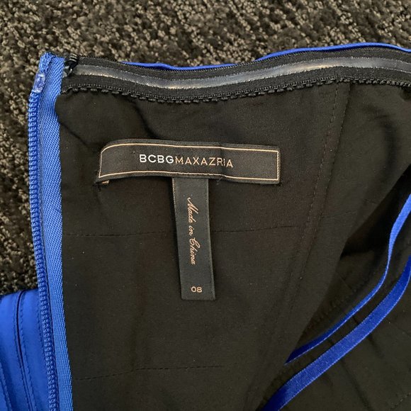 BCBG MAXAZRIA Blue Sapphire One Shoulder Bandage Mini Dress Size 8 - Picture 6 of 8